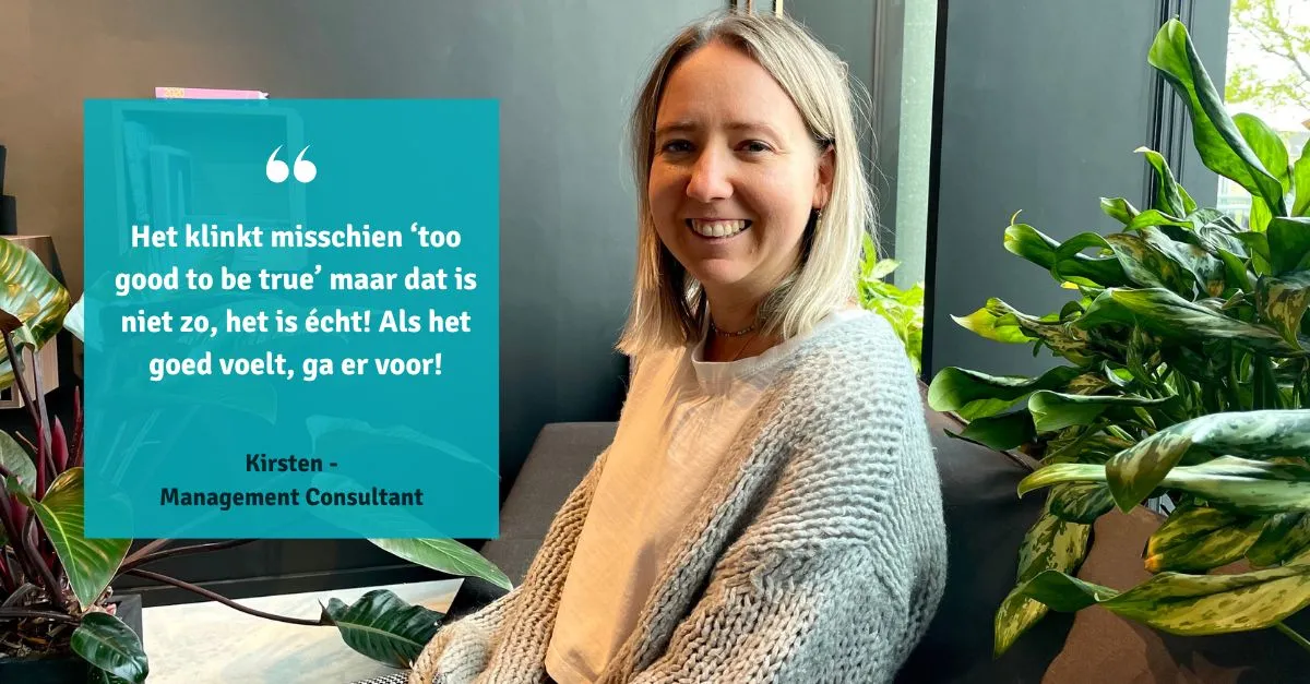 Kirsten kijkt terug op haar eerste 6 maanden als Management Consultant bij Harmony